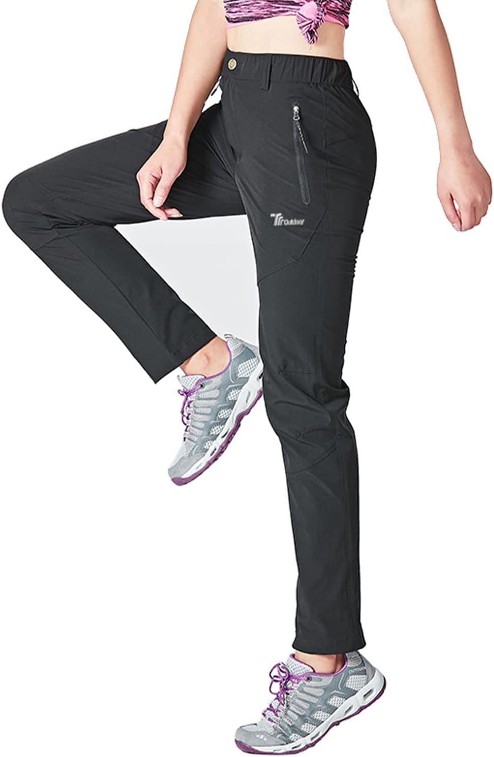Detalle de YSENTO Damen-Wanderhose Wasserdicht, schnelltrocknend und mit Reißverschlusstaschen