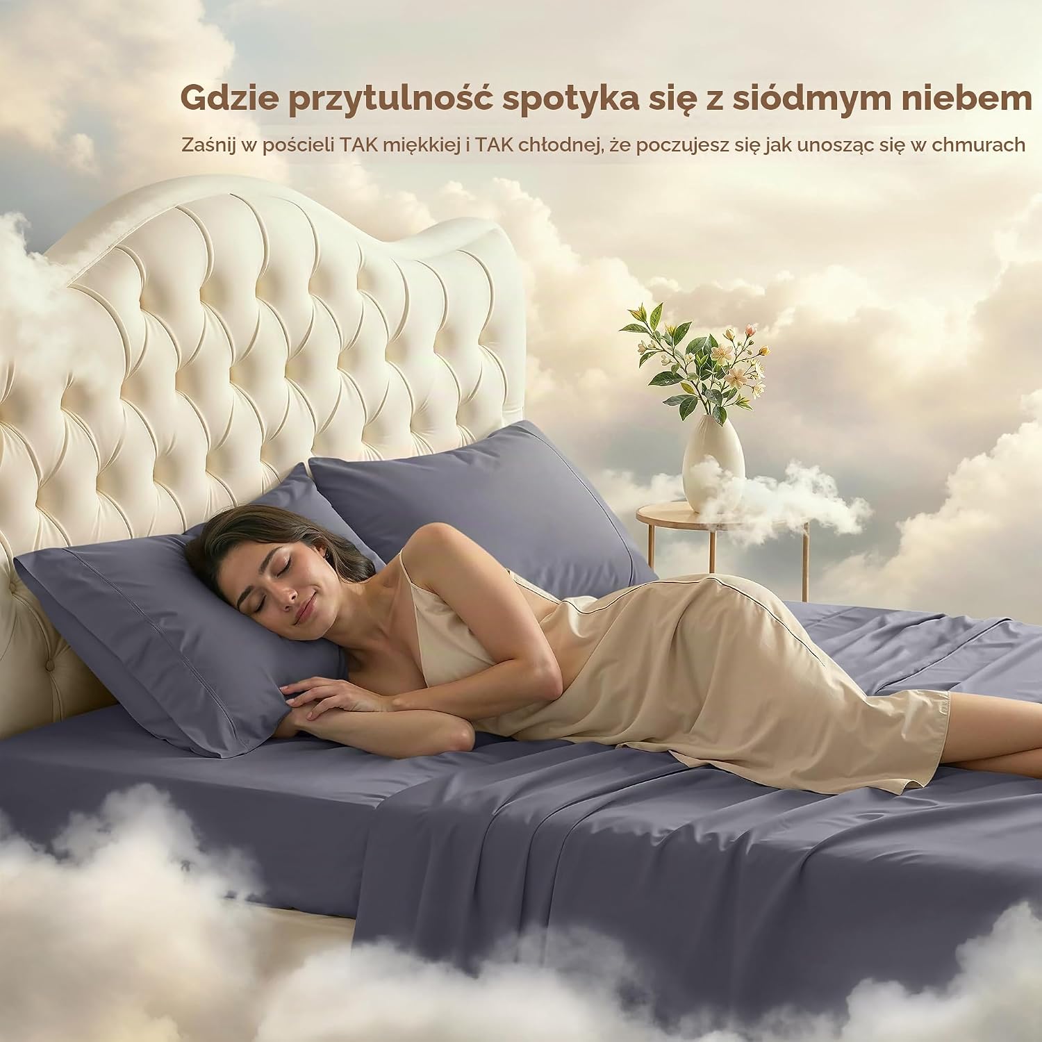 Detalle de Utopia Bedding – 2 komplety pościeli King z mikrofibry, szare, szczotkowane