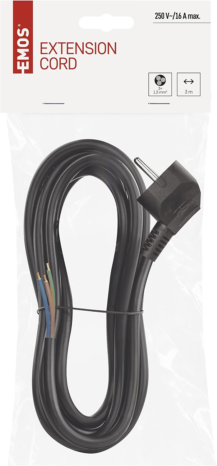 Detalle de Les eMOS Flexo-câbles PVC 3 x 1,5 mm Noir – 3 m