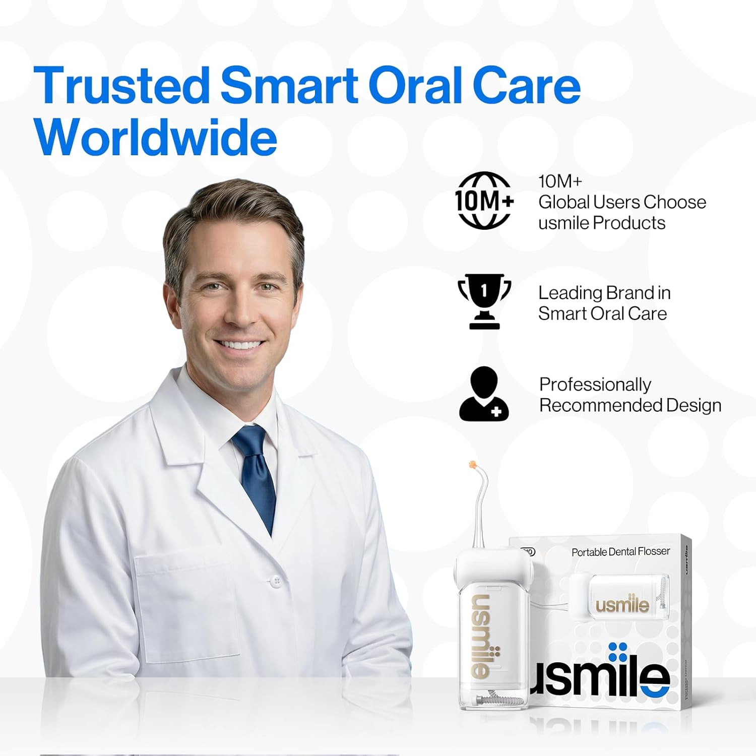 Detalle de usmile C10 Portable Dental Flosser (IPX7) with 95 days battery life and 4 modes