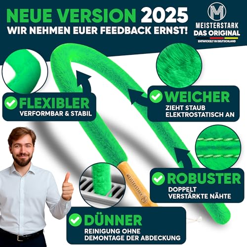 Detalle de M Meisterstark Heizungsbürste 115 cm, flexibel und mit Entlüftungsschlüssel
