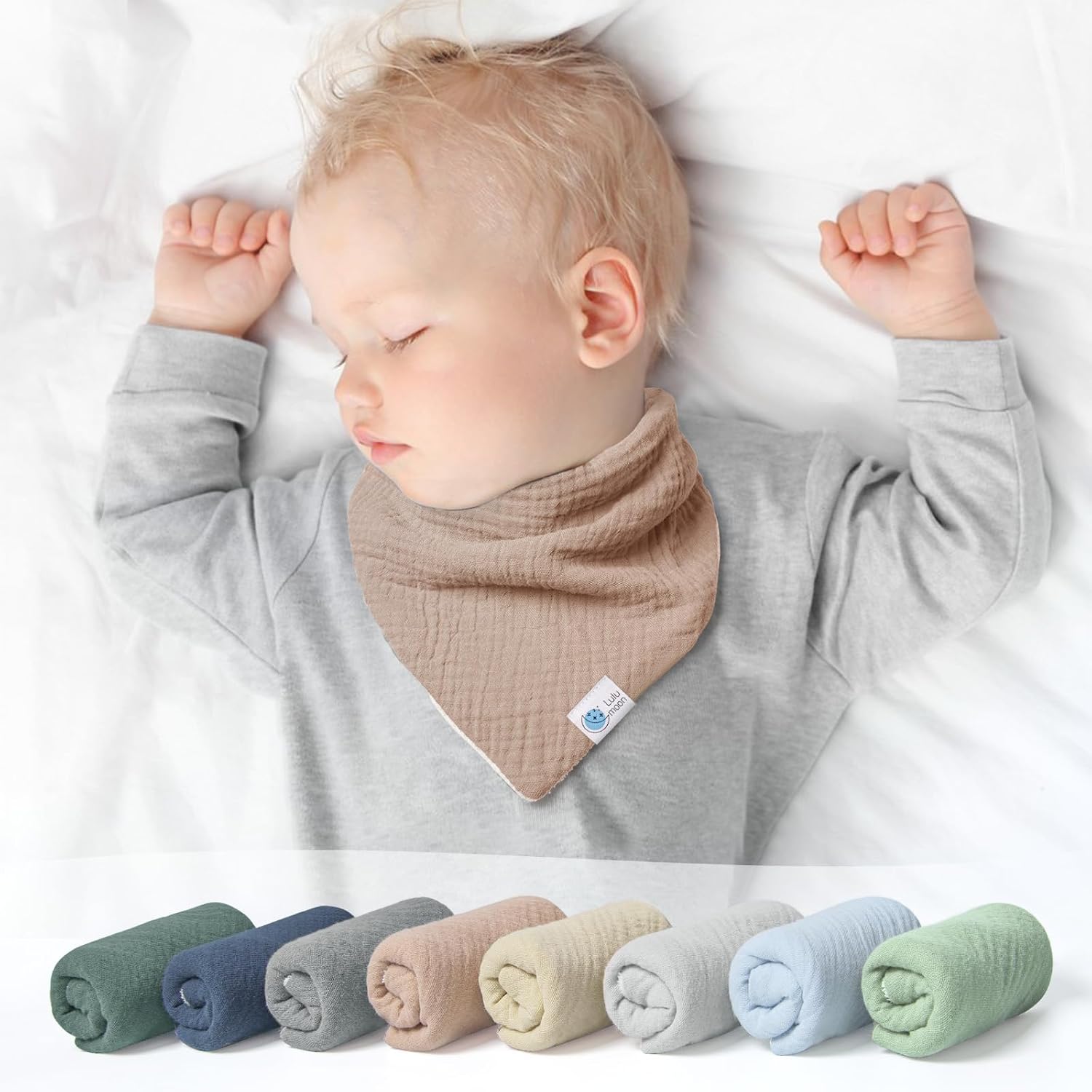 Detalle 2 de lulumoon Sabberlätzchen Musselin Dreieckstuch 👶