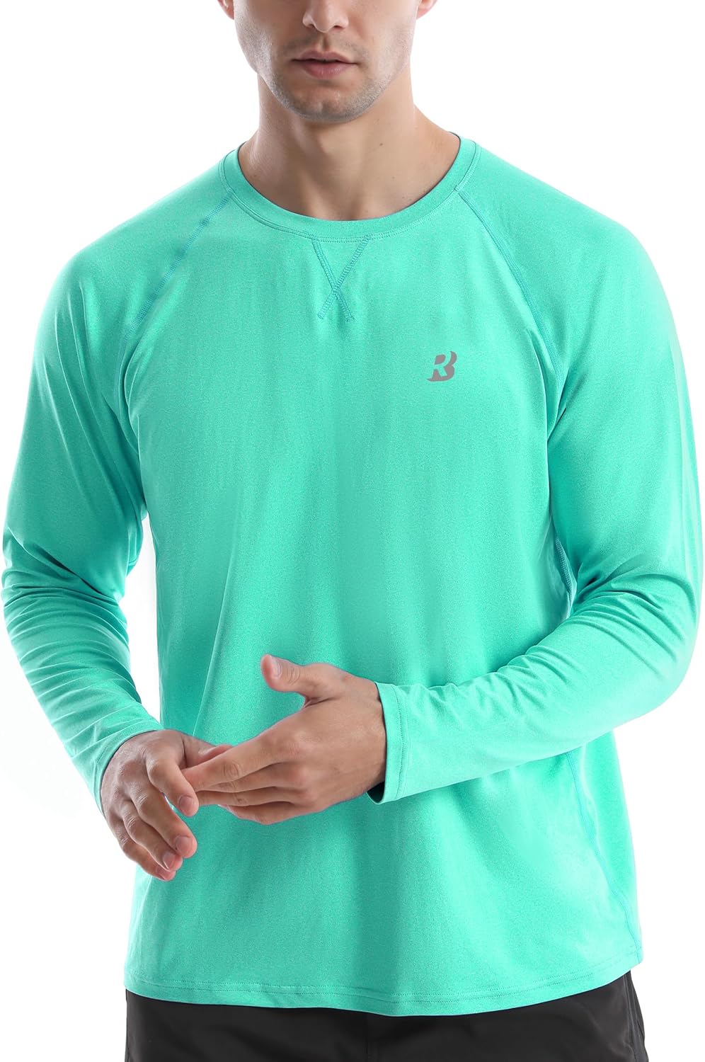 Detalle de Roadbox Men's Long-Sleeve UPF 50+ Swim Shirt, Quick-Dry Rash Guard