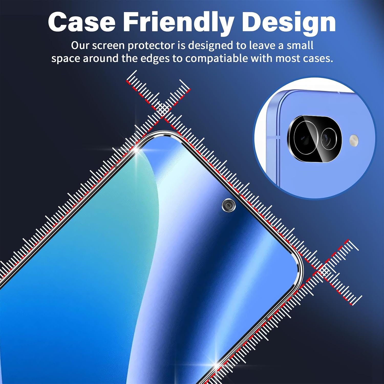 Detalle 1 de letosan Pixel 10a Screen Protector Kit, 9H Tempered Glass, 3 Screen and 2 Camera Protectors