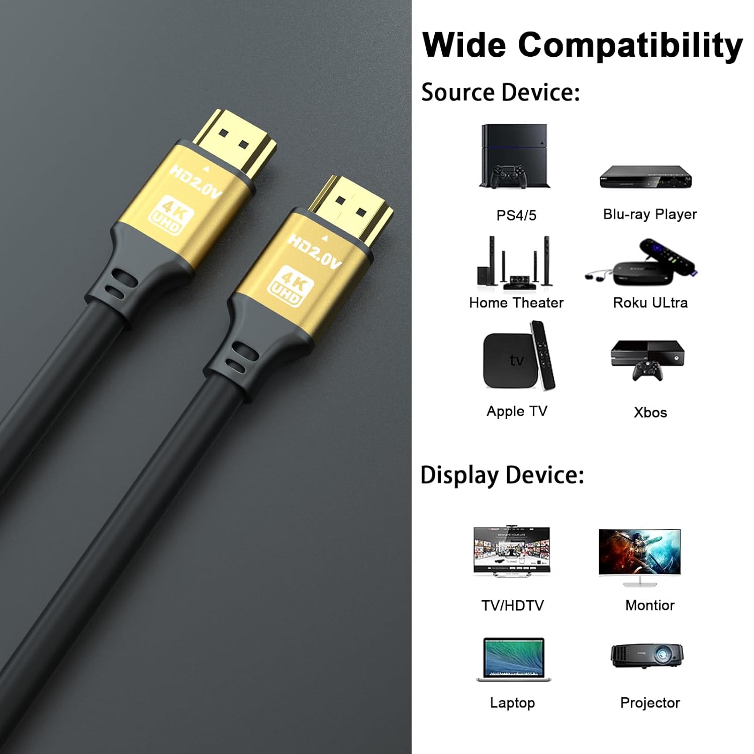 Thumbnail 5 de jojobnj HDMI 2.0 Kabel 4K 60 Hz, 20 m (18 Gbps) mit ARC & Ethernet-Return