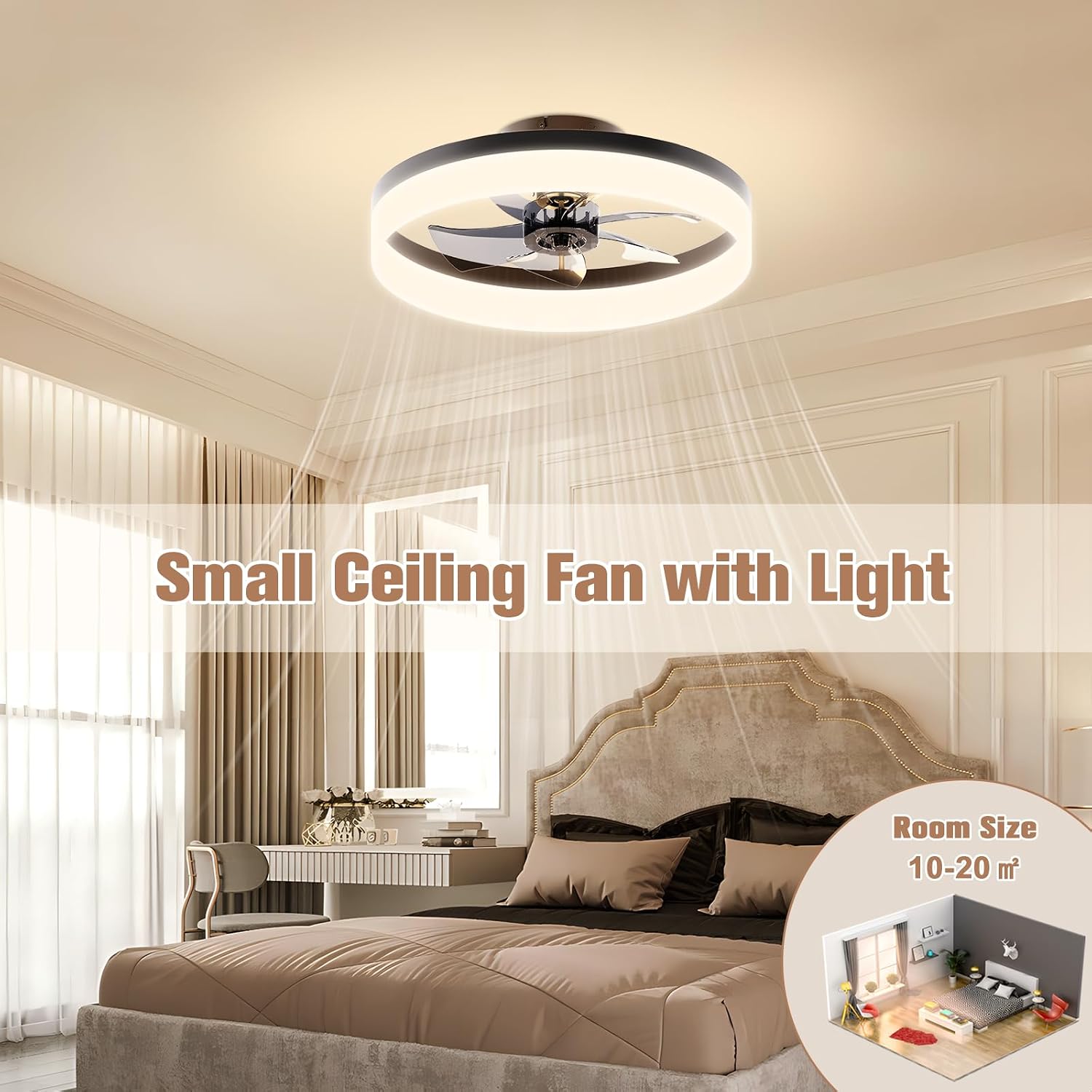Thumbnail 6 de VOLISUN Low-Profile Ceiling Fan, 15.7-Inch