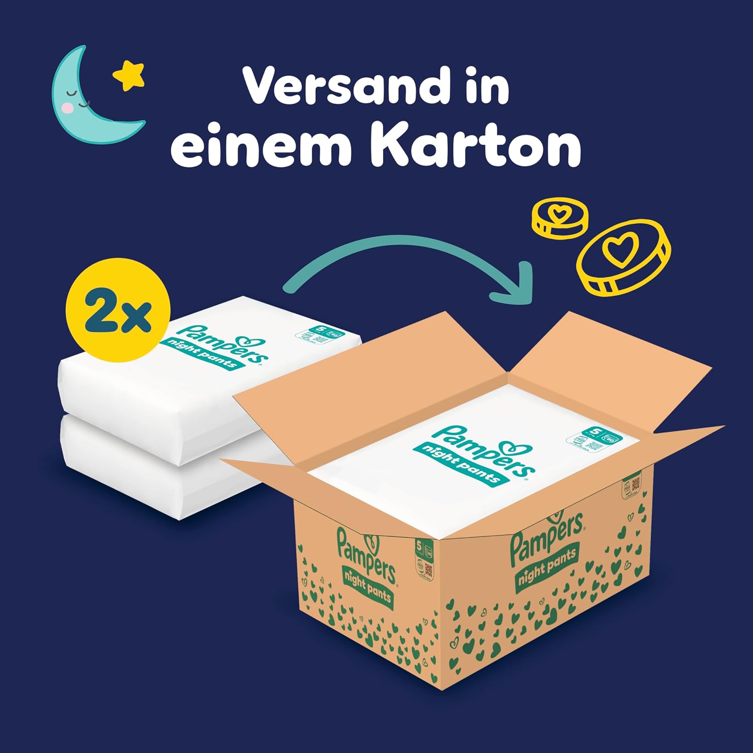 Detalle 2 de Pampers Night Pants Größe 5 160 Windeln 11–17 kg