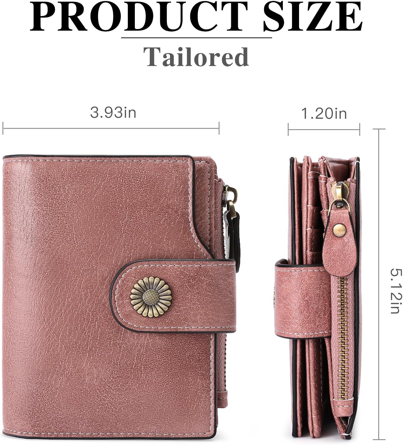 Thumbnail 2 de SENDEFN Damen Portemonnaie Echtleder, Bifold mit RFID-Schutz – 16 Kartenfächer, Reißverschlussfach