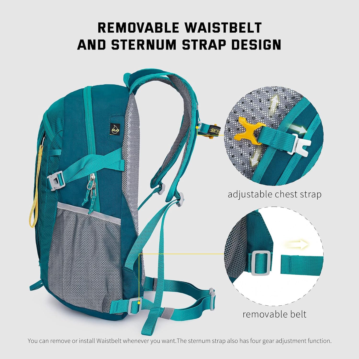 Detalle 2 de SKYSPER Leicht Wanderrucksack 20L – kompakt, atmungsaktiv und vielseitig