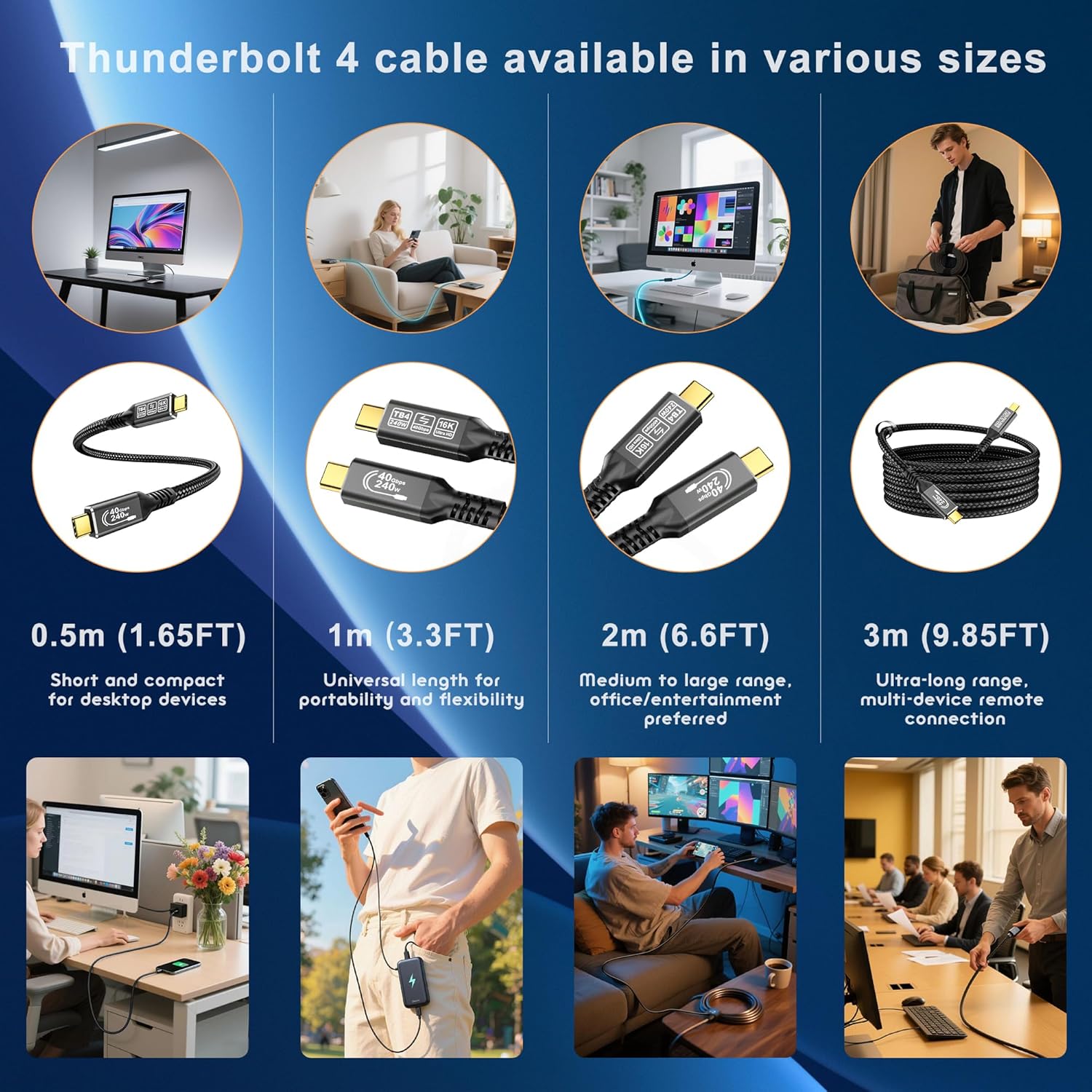 Thumbnail 5 de CAKOBLE Thunderbolt 4 cable 2m, 40Gbps ⚡