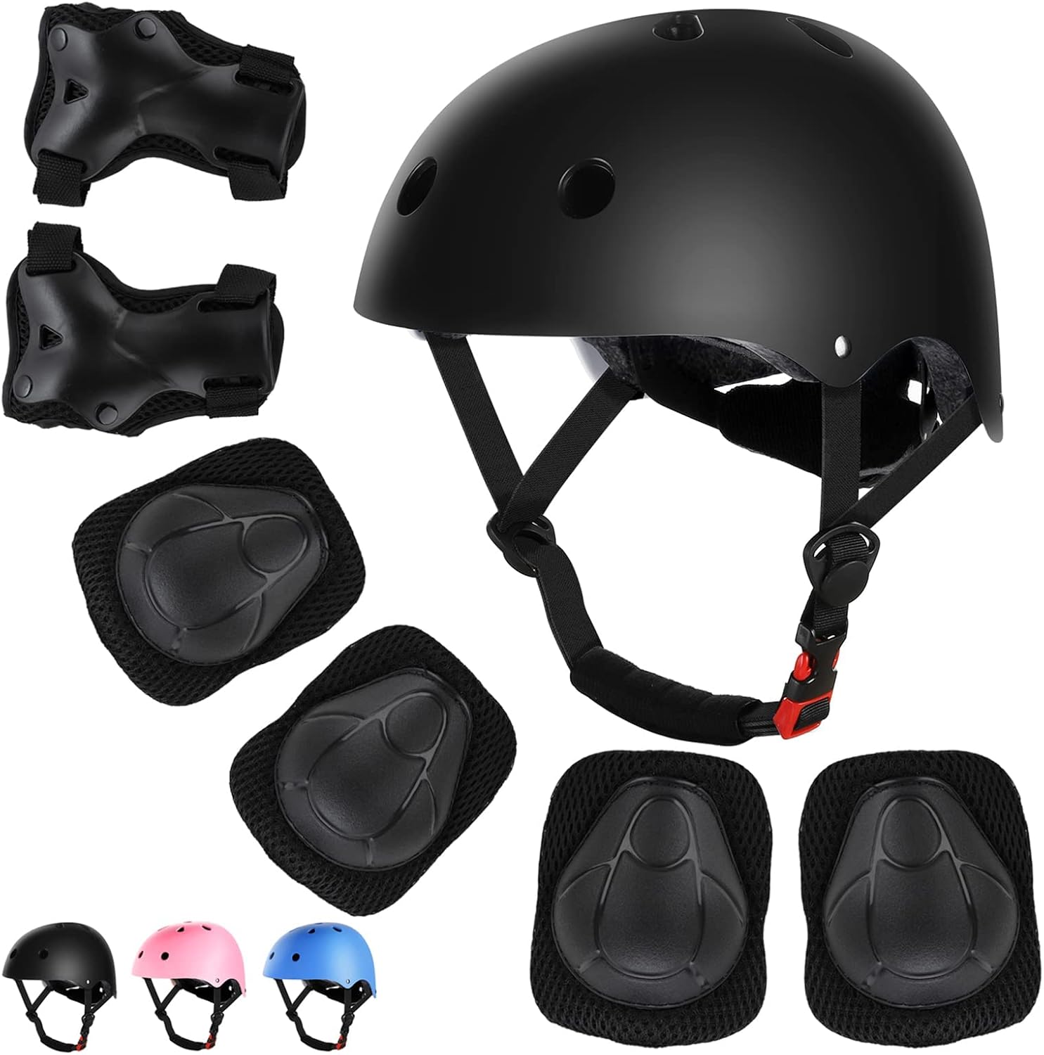 Kids' Bike Helmet and Pads Set, 48–54 cm