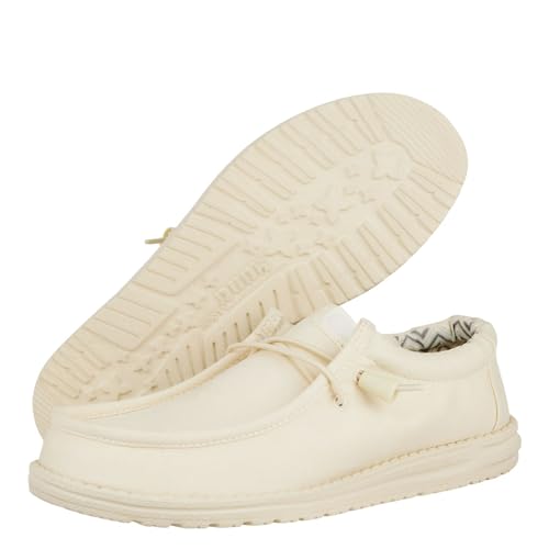 Thumbnail 2 de HEYDUDE Wally Canvas - Mocasines Hombre Stone White