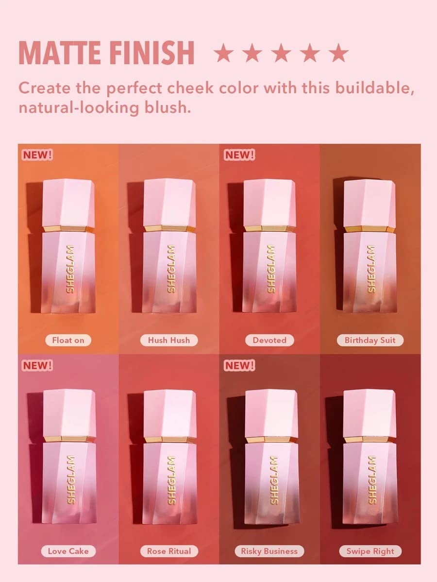Thumbnail 3 de SHEGLAM Liquid Blush Makeup for Cheeks Matte Finish – Birthday Suit
