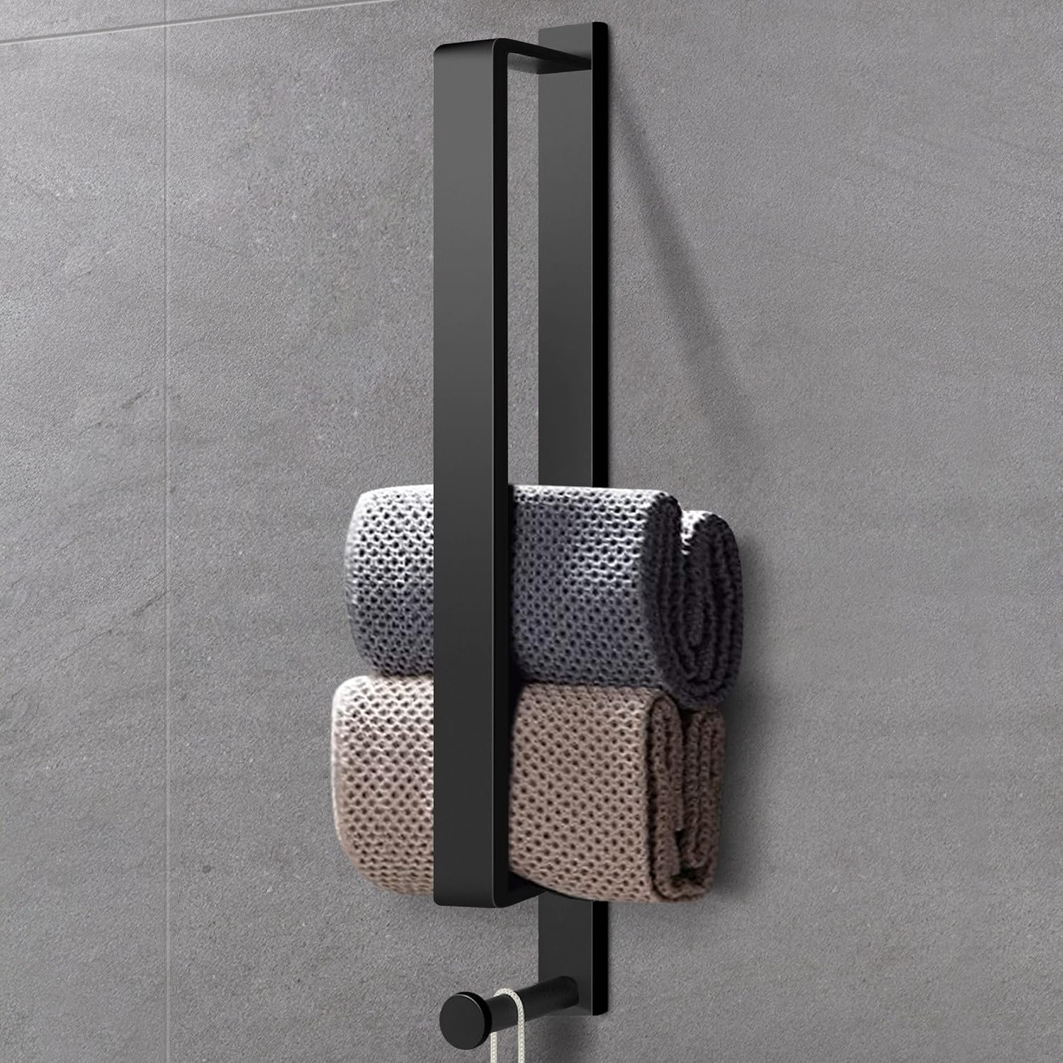 Detalle de LIVEHITOP Handtuchhalter Schwarz 43,5 cm