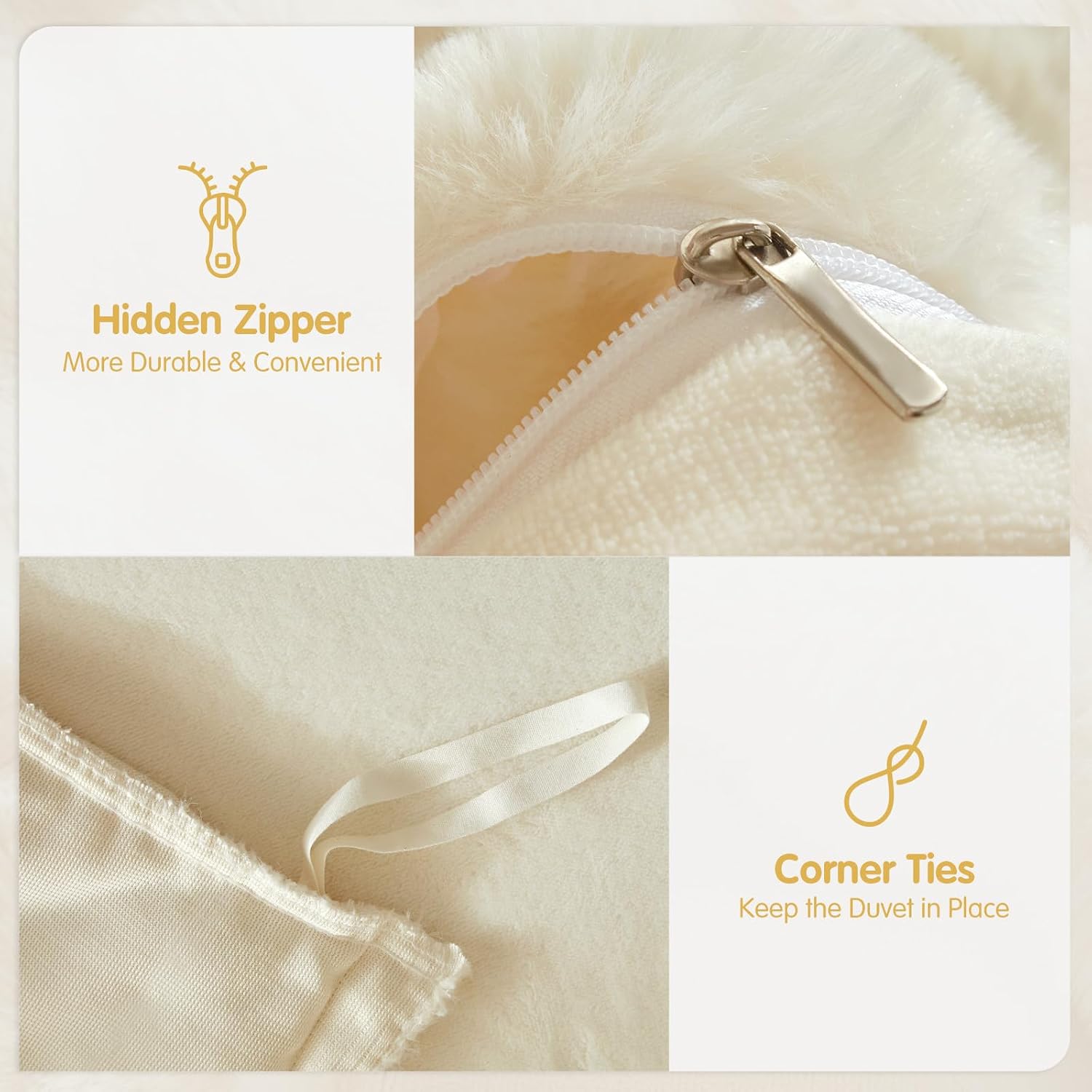 Thumbnail 4 de Lekesky Fluffy Double Duvet Set for Winter beige