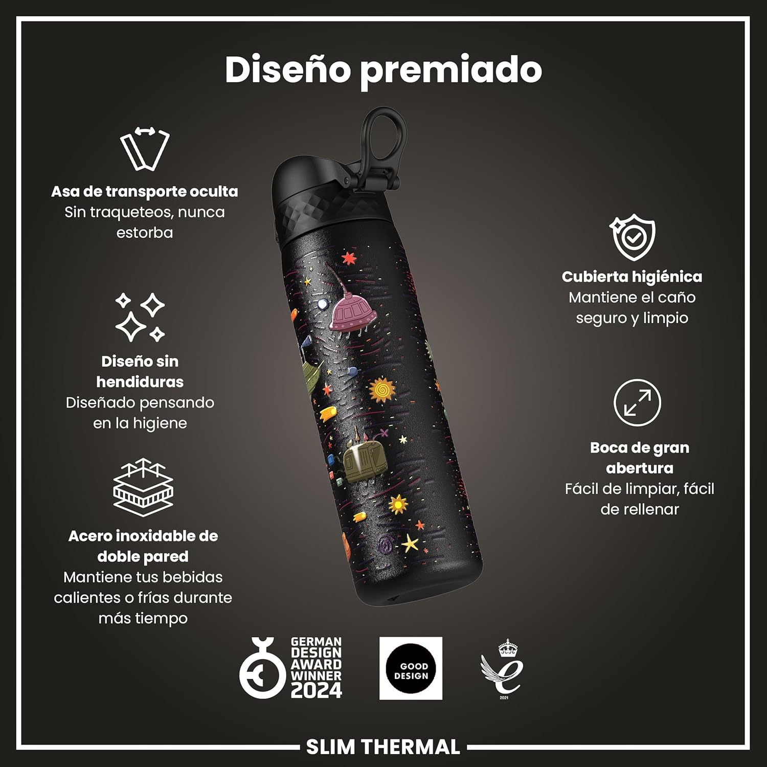 Thumbnail 5 de ion8 Botella de Agua Inox 600ml 💧 Sin Aislamiento y Segura