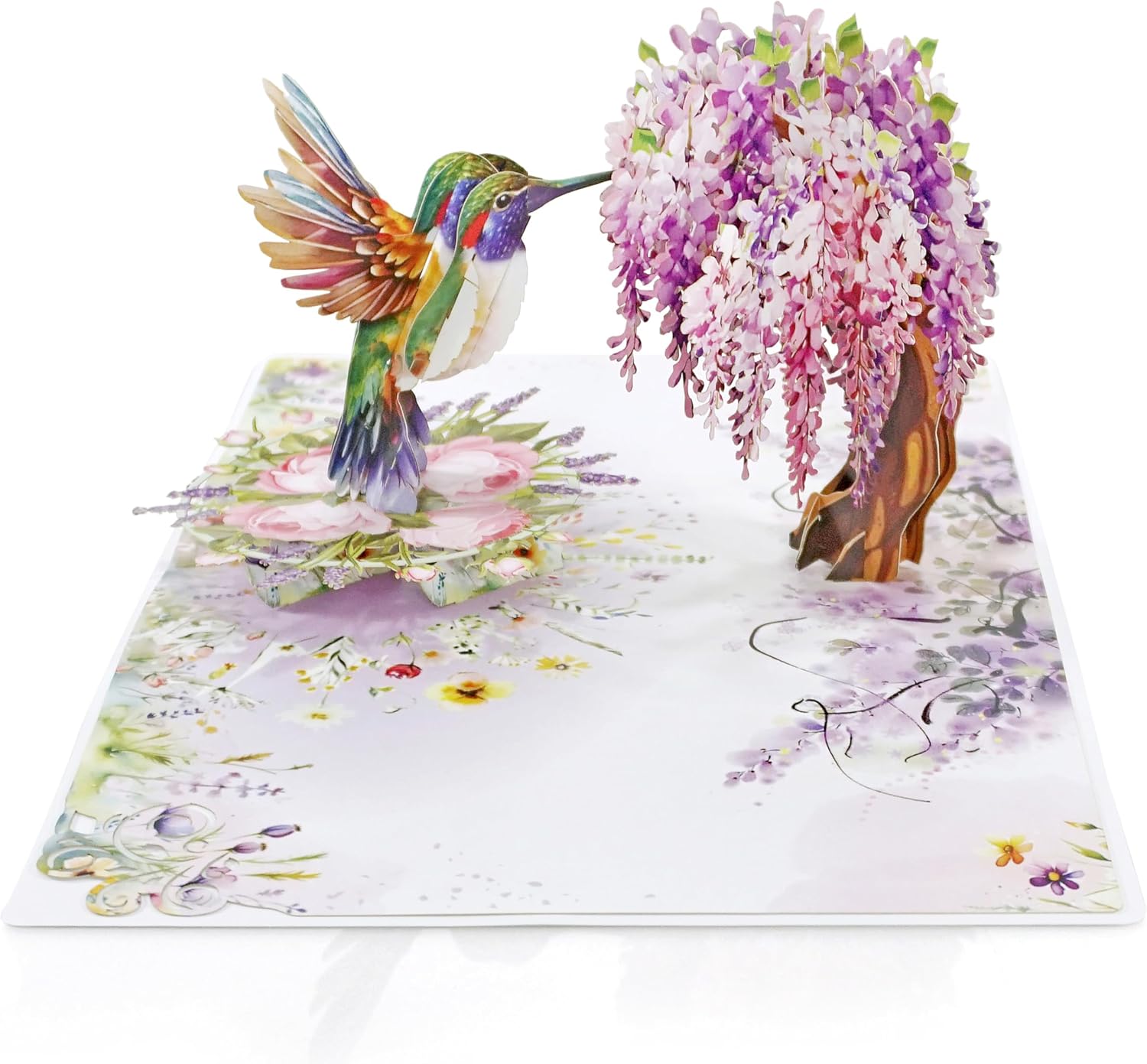 Thumbnail 5 de CUTPOPUP Humming Bird Wisteria 3D Card 6x8in