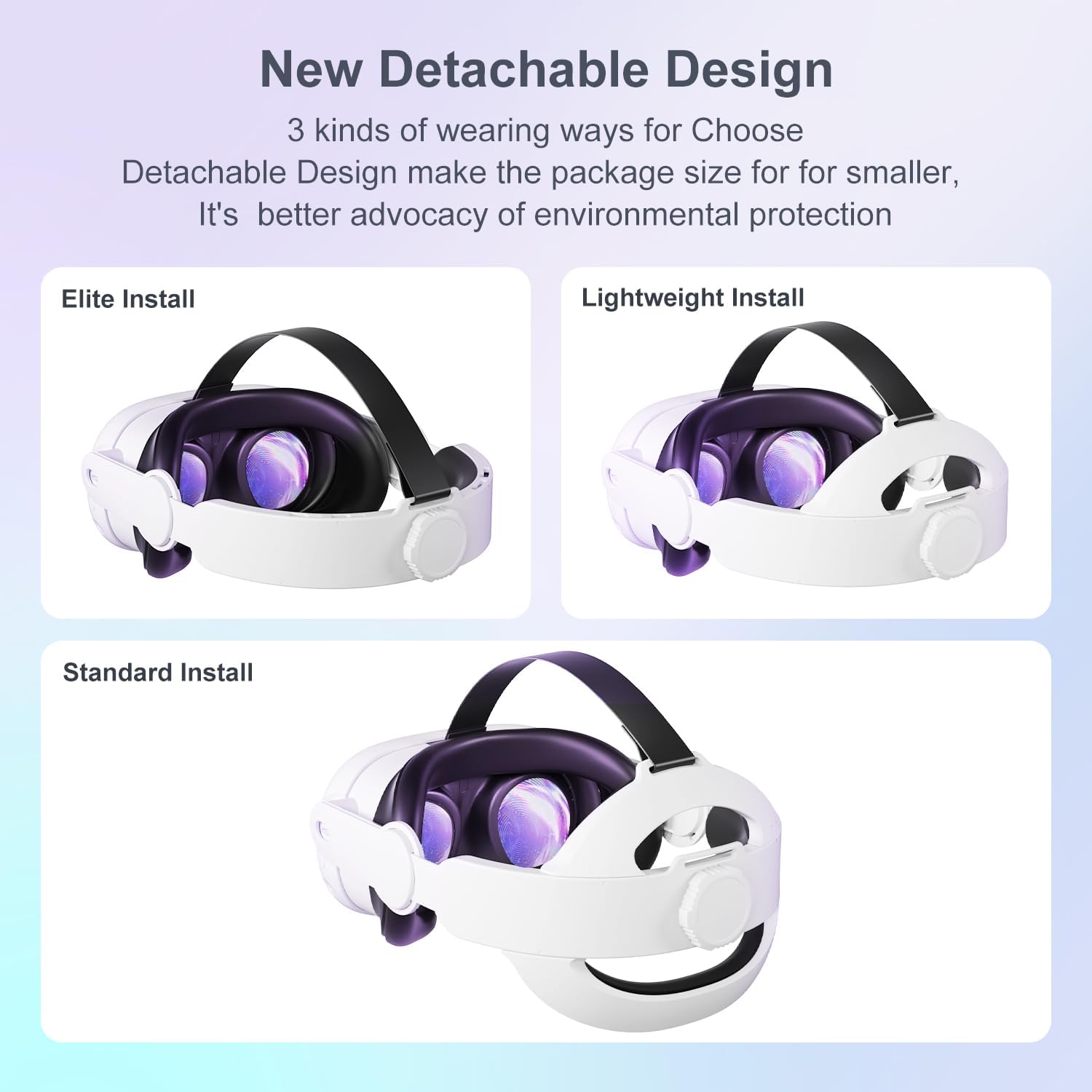 Detalle 1 de Saqico Halo Quest 2/3/3s Headstrap, Adjustable 3-in-1 VR Strap
