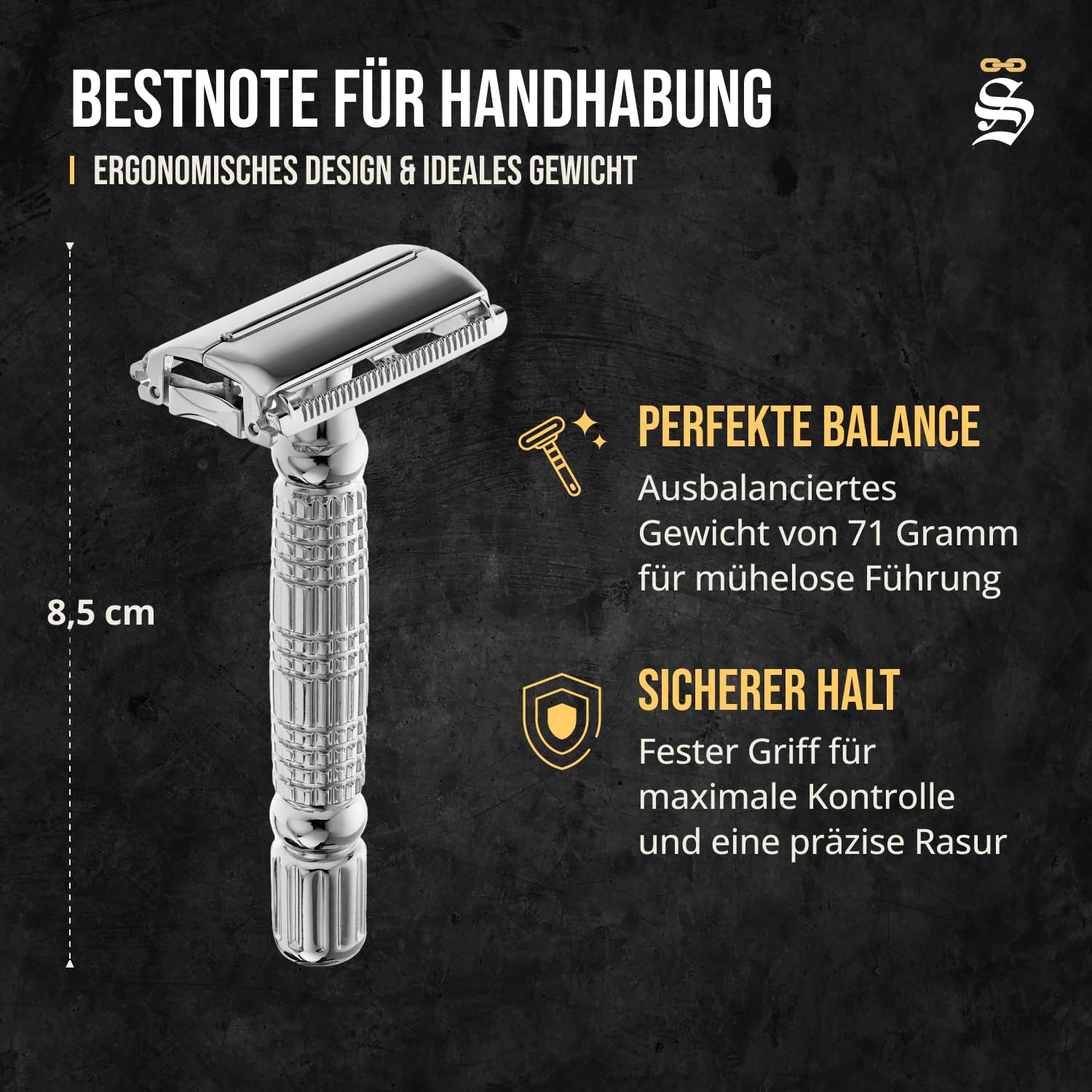 Thumbnail 3 de Störtebekker Premium Rasierhobel Hamburg – Testsieger 2024 mit 10 Rasierklingen & Leder-Etui