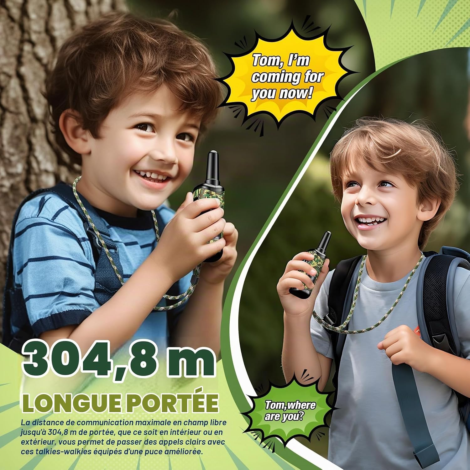 Detalle de Adeokay A walkietalkies voor kinderen met 8 kanalen, kompas en fluitfunctie