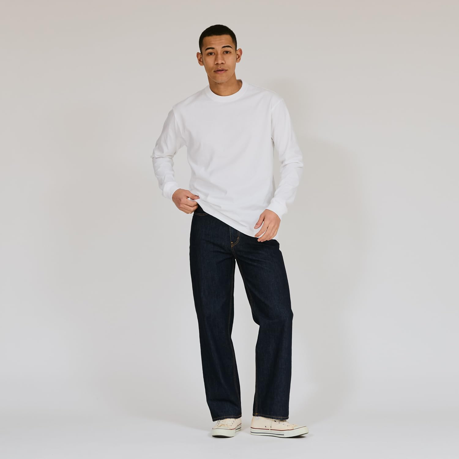 Detalle de Hanes BEEFY-T H5186-2 メンズ長袖Tシャツ 2枚組・綿100%・ヘビーウェイト