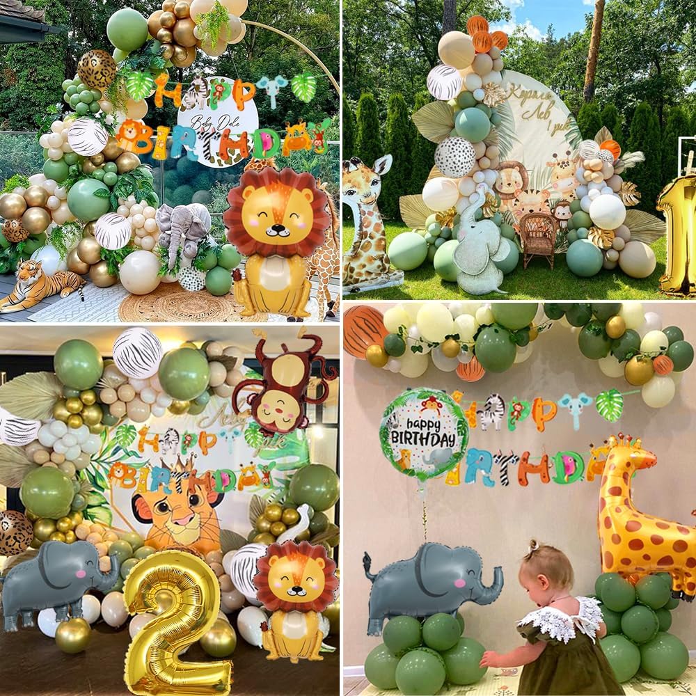 Thumbnail 5 de 1st Birthday Jungle Safari Decorations for Boys and Girls by FUBABCO