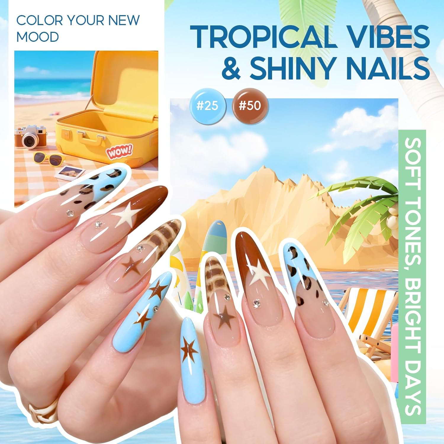 Thumbnail 2 de PEACECOLOR 40Pcs Gel Nail Polish Set: 35 Neon Colors plus Top/Coats for DIY Home Salon