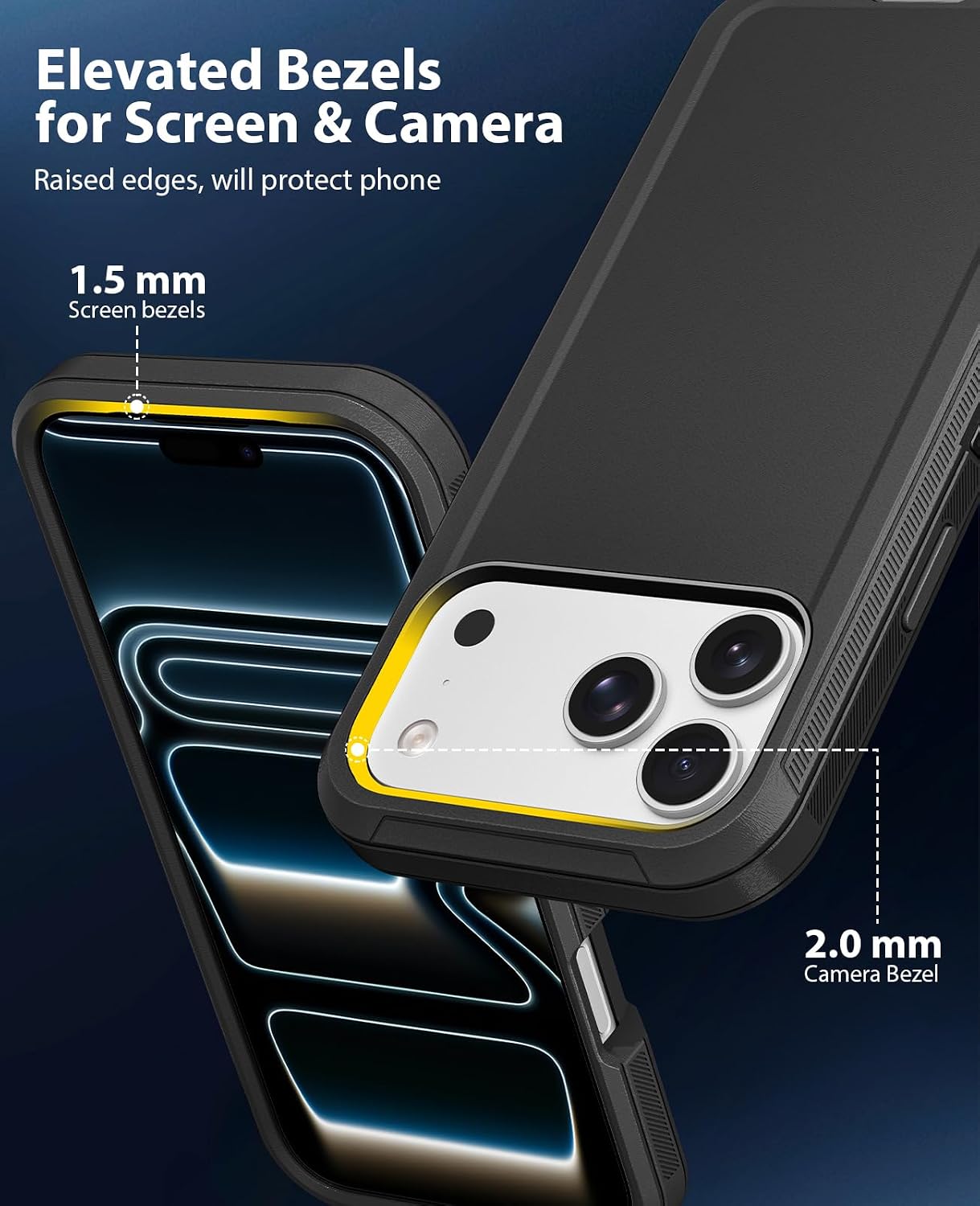 Detalle 1 de Jelanry Shockproof Case for iPhone 17 Pro Max and 18 Pro Max, Black