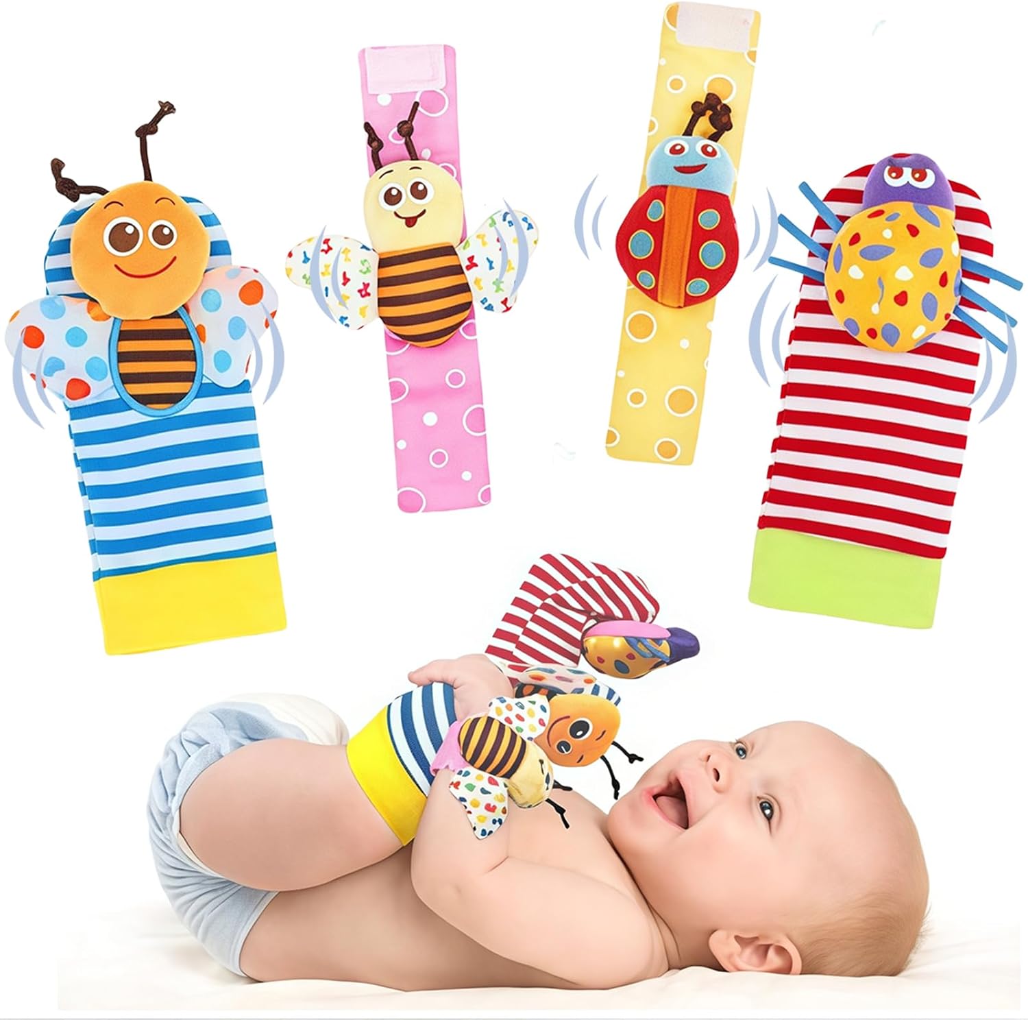 Thumbnail 6 de Hochet de poignet et chaussettes pour bébé HAGOT — 0 à 12 mois, jouet éducatif et tactile