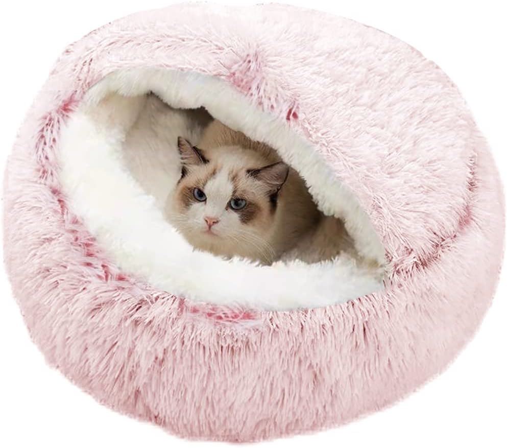Thumbnail 6 de SUOXU Calming Bed: 65cm 2-in-1 Hooded Pet Bed for Cats and Small Dogs