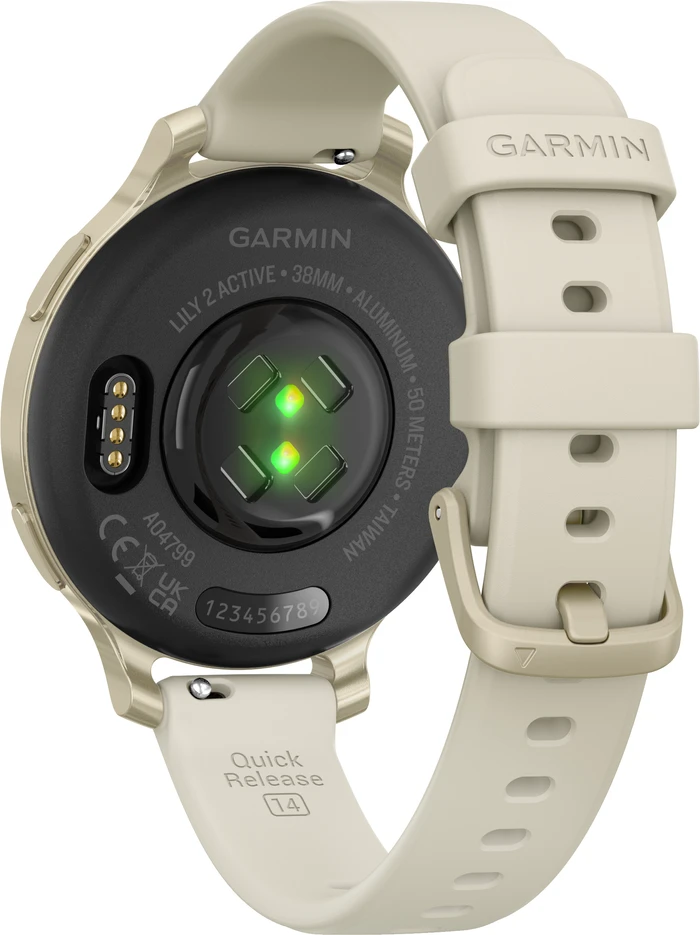 Detalle de Garmin Lily 2 Active Gold – kompakte Smartwatch mit gesundem Alltagsmonitoring