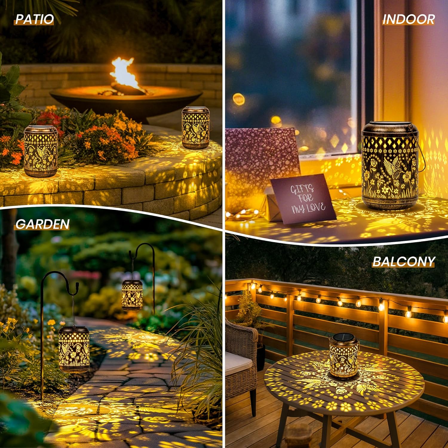 Thumbnail 5 de GIGALUMI Solar Lanterns Outdoor hummingbird hanging solar garden lights