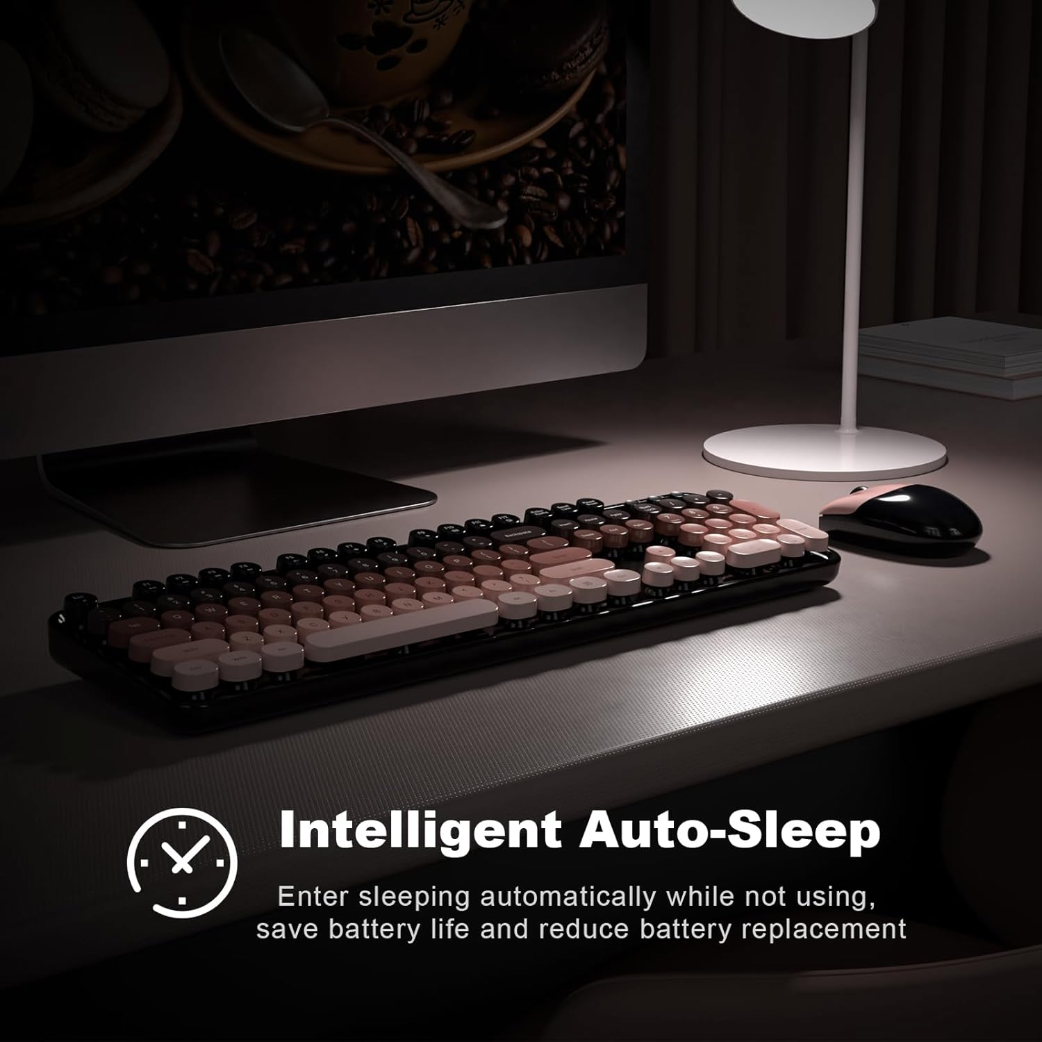 Thumbnail 2 de MOFII Wireless Keyboard and Mouse Combo: Full-Size 2.4G Plug-and-Play Set (Blackberry Gradient)