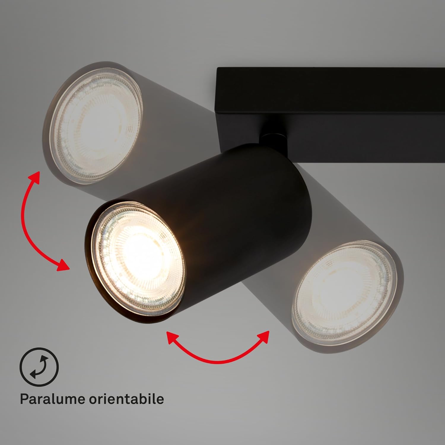 Thumbnail 2 de Briloner Plafoniera LED Soffitto GU10 a 2 Luci, Nero, IP20