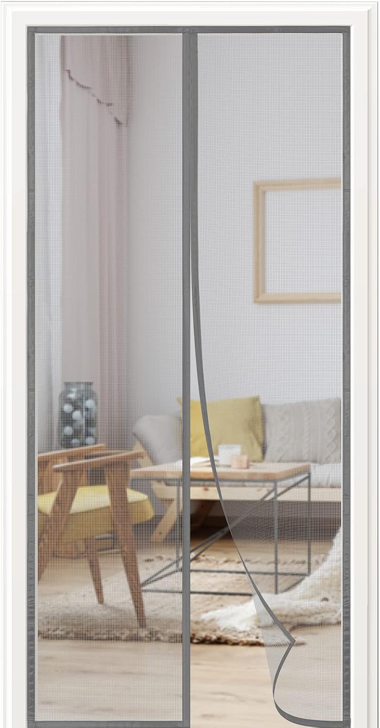 Magnet-Fliegengitter Tür Balkontür 115x230 cm – ohne Bohren, Grau