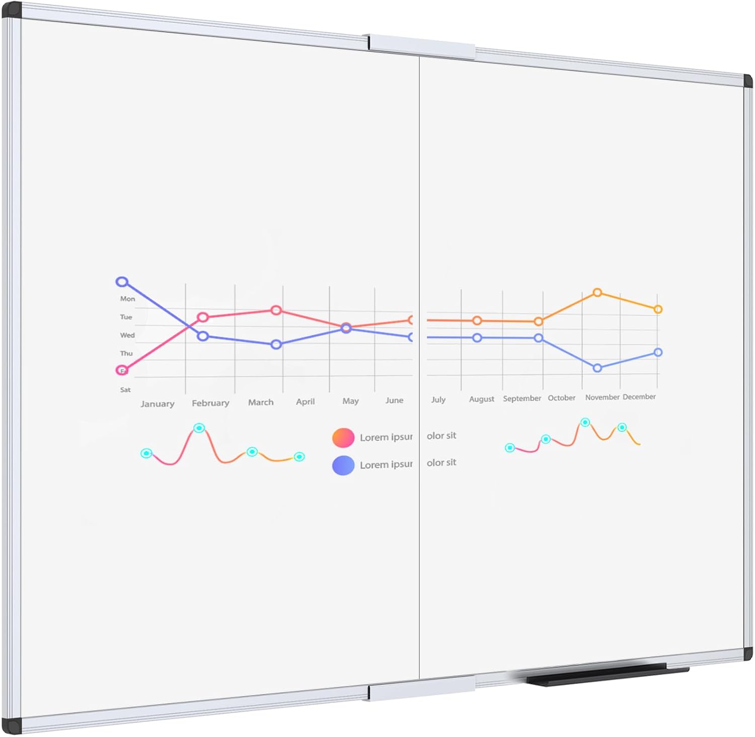 Detalle de VIZ-PRO WFLD4836L-ACCES 48 x 36-Inch Magnetic Whiteboard with Aluminum Frame