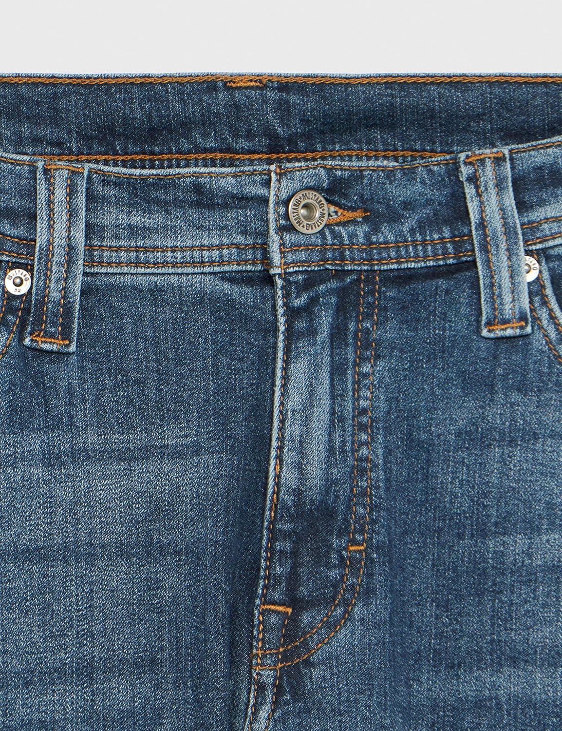 Detalle 2 de MUSTANG Herren Stretch Slim Fit Jeans „Vegas“ – Denim in Schwarz/Grau/Blau, Größen 30–44
