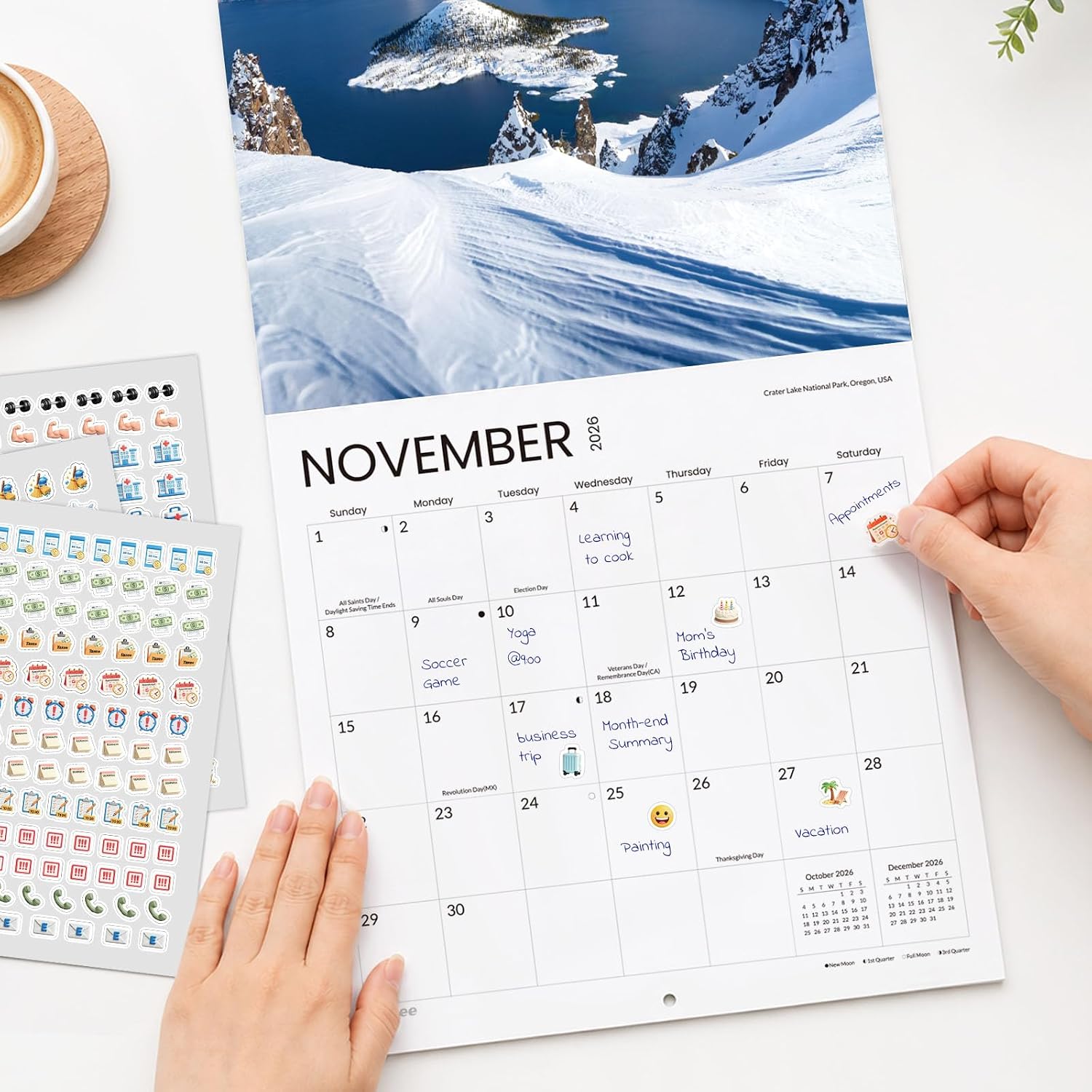 Detalle de SUNEE 2026-2027 Wall Calendar, 16-Month World National Parks Edition