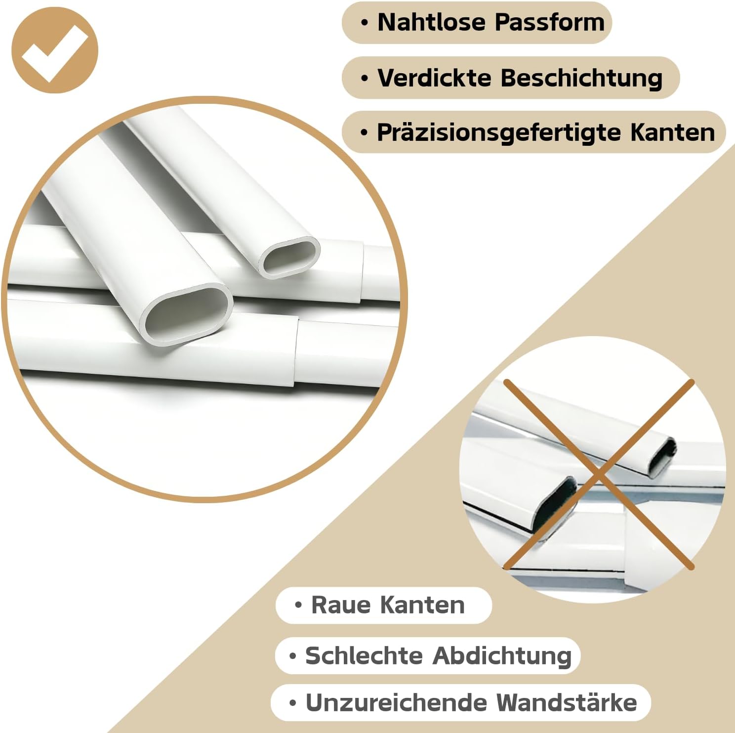 Thumbnail 4 de 2er-Set ausziehbare Vitragestangen mit Klebehaken (40–70 cm) für Scheibengardinen, Küche & DIY-Projekte