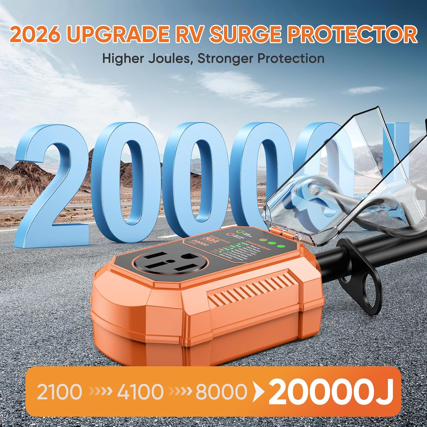 Thumbnail 1 de GutterWord 50Amp RV Surge Protector & Circuit Analyzer with IP68 Protection
