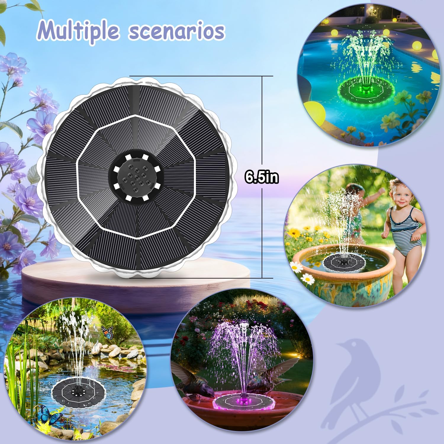 Thumbnail 5 de Yzert Solar Bird Bath Fountain 3.5W