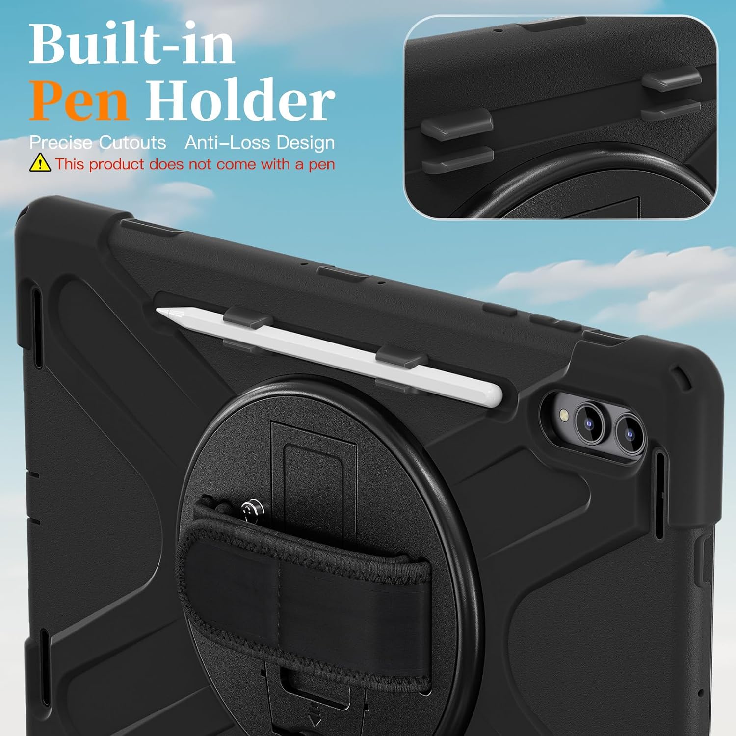 Detalle de Case for Samsung Galaxy Tab S11 Ultra 2025 SM-X930X936/X936B 14.6 inch — Shockproof Military-Grade Case with Screen Protector, Wristband and Straps