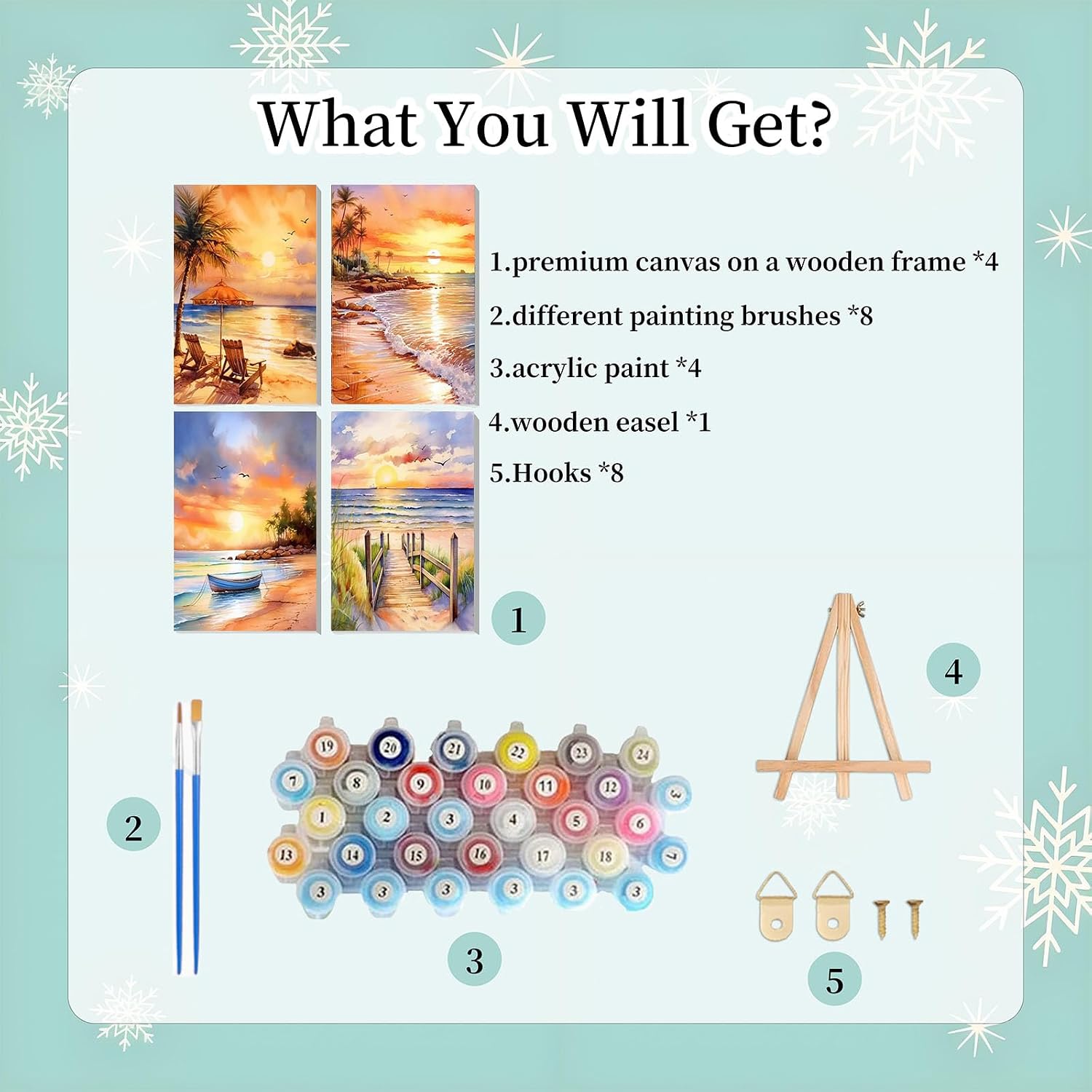 Detalle 2 de Viart 4 Pack Paint by Numbers 8x12 inch