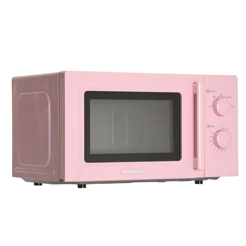 Detalle 2 de Hamilton Beach HBMX20F Microwave – 20L, 800W, Flamingo Pink (Manual Dial)