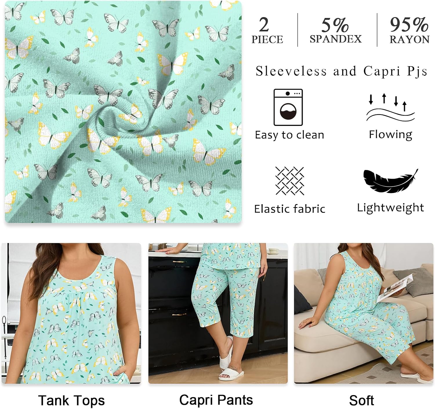 Thumbnail 4 de TUTULIME Women's Pajama Set in Rayon Blend