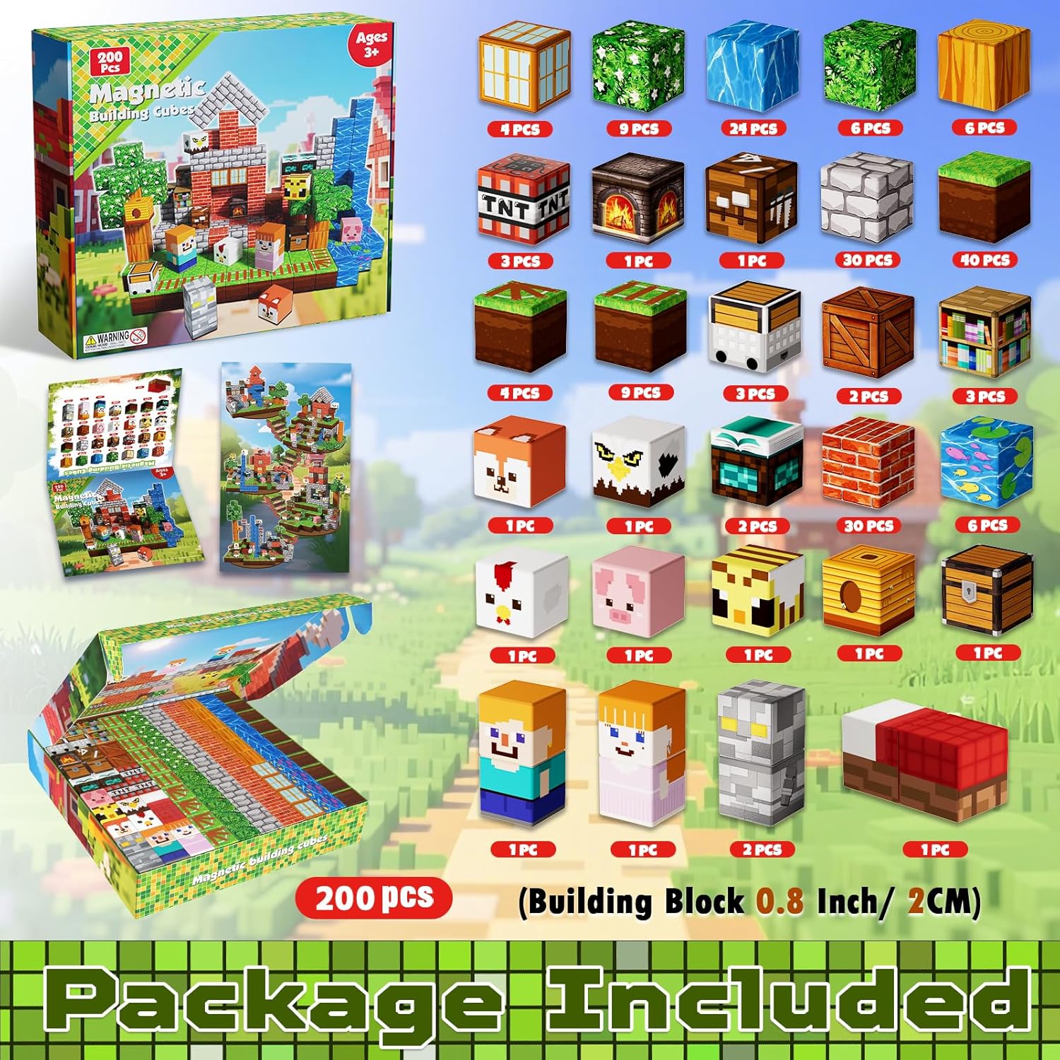 Detalle 2 de ToyUnited Magnetic Blocks 200-piece magnetic set 🧩