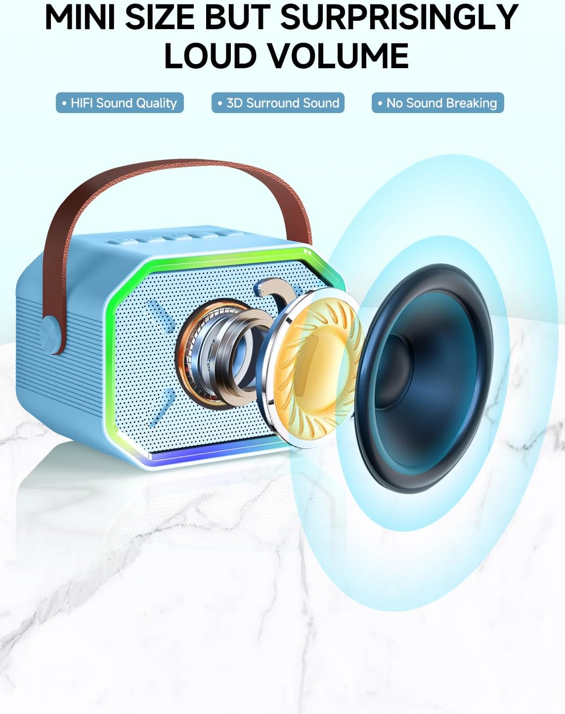 Detalle de Caiord P3 Kids Karaoke Machine with 2 Wireless Microphones and Bluetooth 5.3
