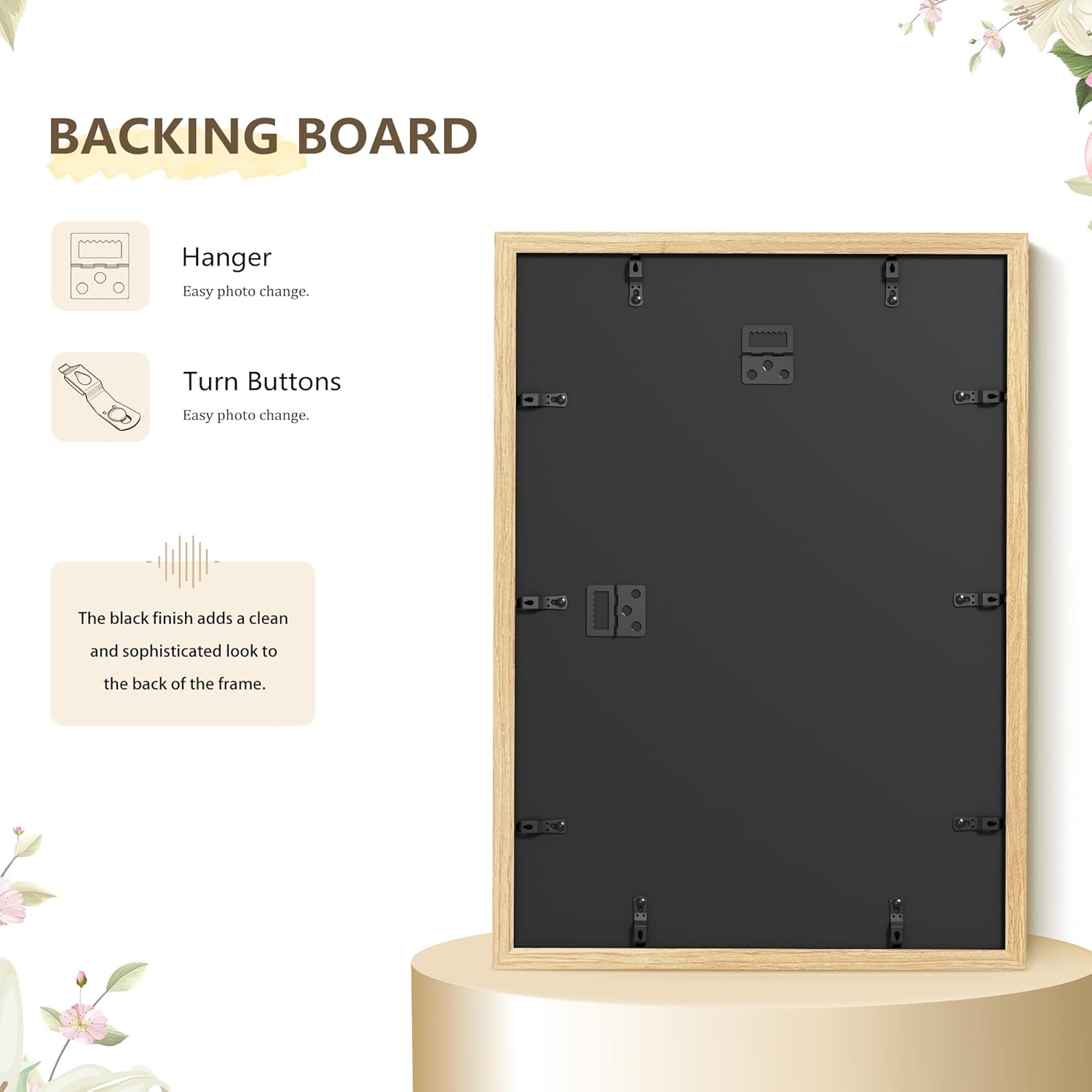 Detalle de Tinkeps 2 Pack A3 Oak Picture Frame – 100% Solid Wood, Plexiglass, Wall Mountable