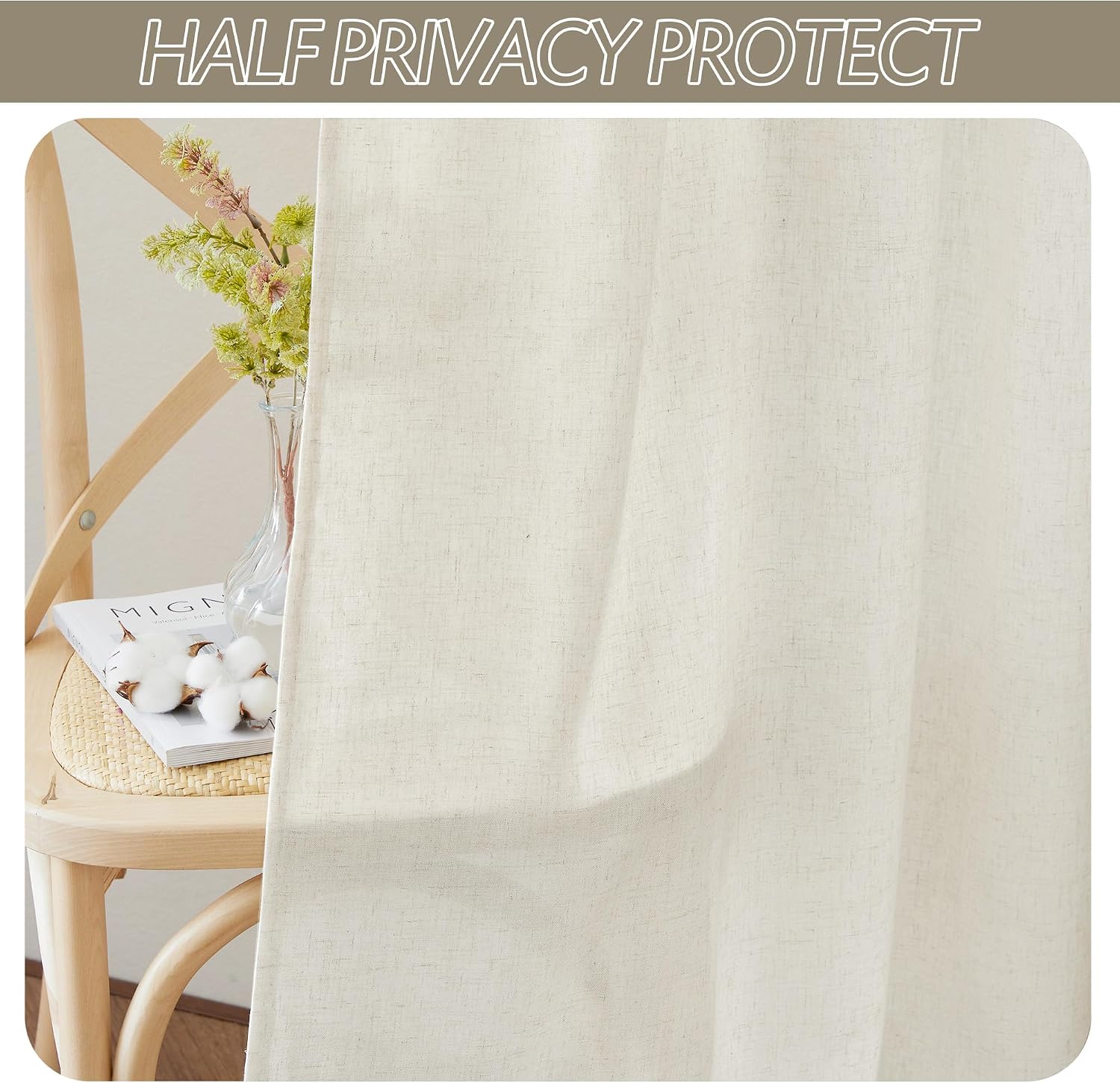Detalle de RYB HOME Curtains, 45-Inch