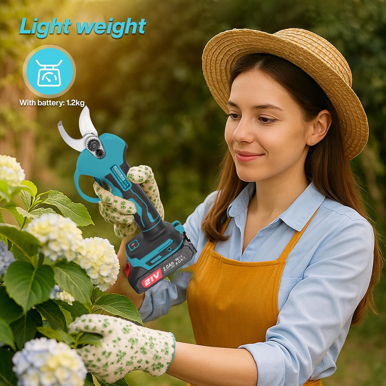 Thumbnail 6 de Forbici Potatura Elettriche Leggere 30 mm con 2 Batterie 2000 mAh – kit professionale per giardino, ulivo e vigneti